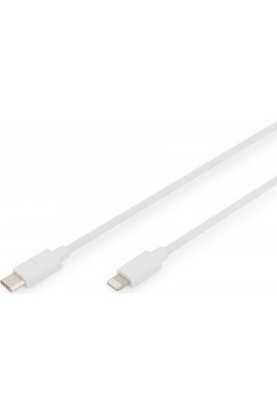 Digitus Καλώδιο USB 2.0 USB-C Αρσενικό σε Lightning Αρσενικό 2μ Λευκό (DB-600...