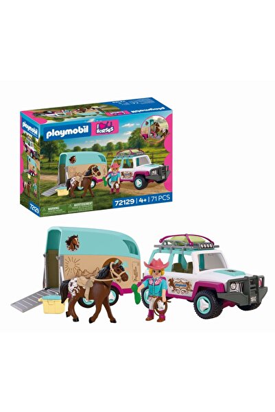 Playmobil Jucarie de rol Masina cu remorca pentru transportat cai
