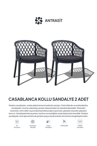 Daim Plastik CASABLANCA LÜX CAFE & RESTAURANT SANDALYESİ 2 Lİ
