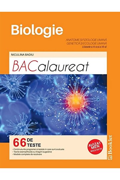 Booklet Biologie. Teste pentru Bacalaureat - Clasele 11-12 - Niculina Badiu