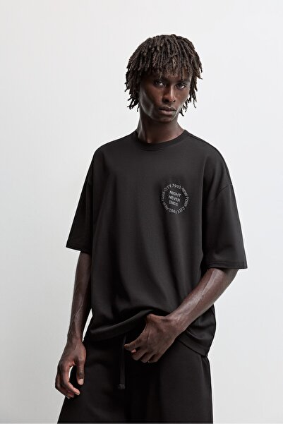 LEFTIES Baskılı oversize t-shirt