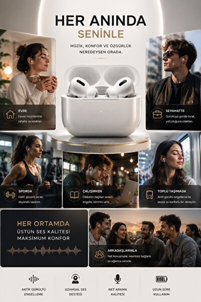 kawigo Pro 2 Aktif Gürültü Engelleme Bluetooth Kulaklık Andoid/iOS Uyumlu Bluetooth Kulaklık