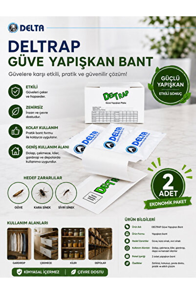 DELTRAP Güve Tutucu Yapışkan Plaka 2'li