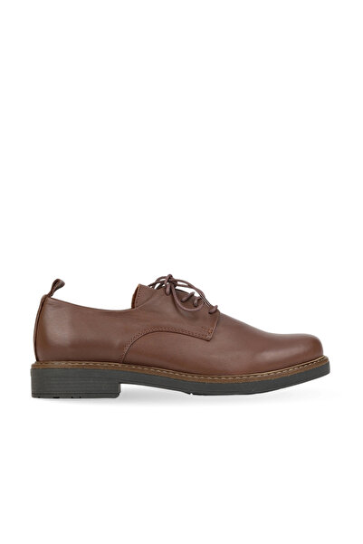 BUENO Brown Leather Women's Flat Shoes