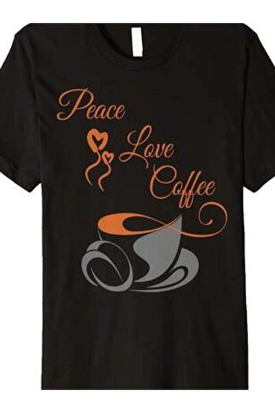 2BIR شائع # 1 تي شيرت Peace Love Coffee بقصة ضيقة