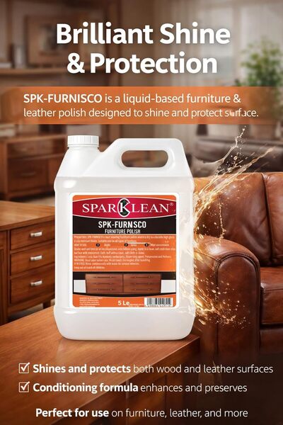 SPARKLEAN Furniture & Leather Polish, Shine and Protect Surface (5 litre) (SP...