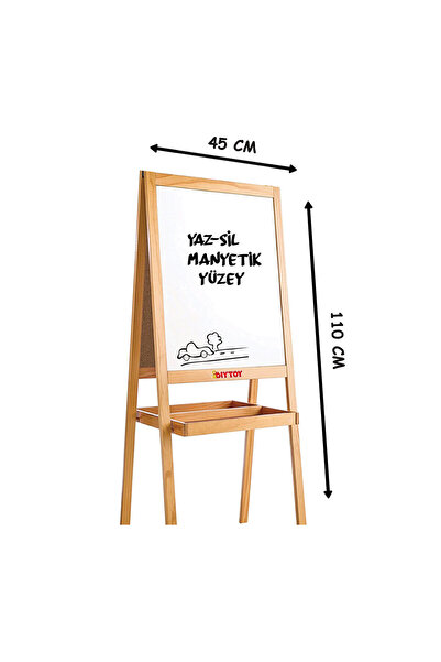 Diytoy Manyetik Çift Taraflı Ahşap Yazı Tahtası