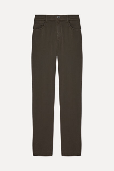Mudo Pantaloni maro slim straight fit pentru bărbați