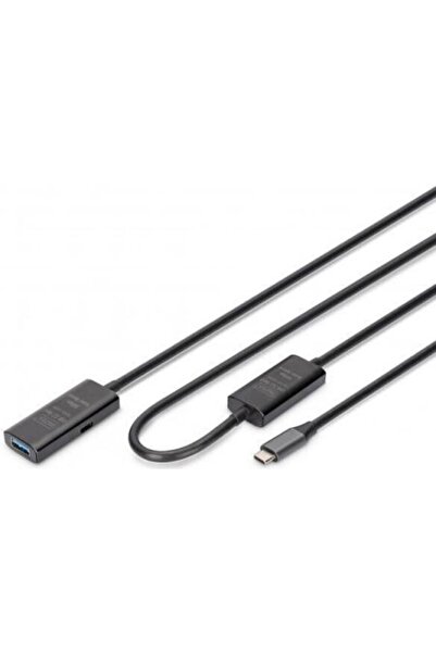 Digitus Ενεργό Καλώδιο USB 3.2 Gen1 USB-C Αρσενικό σε USB-A Θηλυκό 10 μ. Μαύρ...