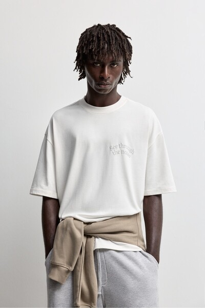 LEFTIES Baskılı oversize t-shirt