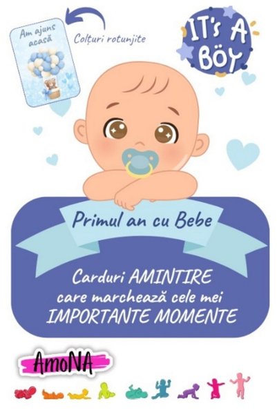 AMONA Primul an cu bebe. 20 carduri amintire: It's a Boy