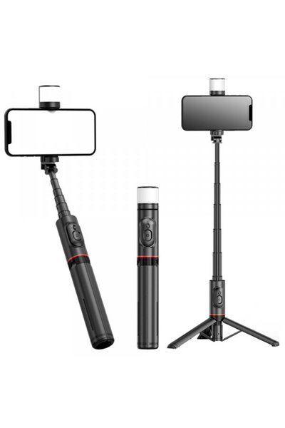 Techsuit Selfie Stick Bluetooth Q12S, Universal, Negru