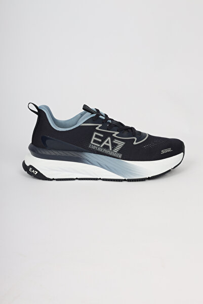 EA7 Unisex Comfortable Sole Low-Top Navy Blue Sneaker with Logo Detail
