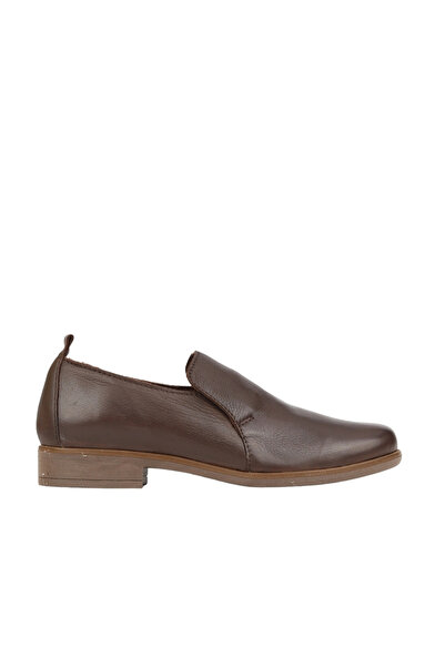 BUENO Brown Leather Women's Flat Shoes