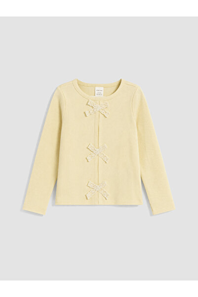 LC Waikiki Yellow bicycle collar bow detailed girl's blouse