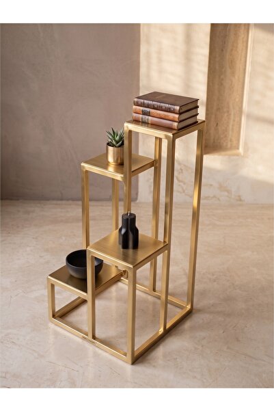FERR CONCEPT Modern Çok Katlı Metal Dekoratif Stand, Çok Amaçlı Saksılık ve A...