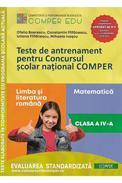 comper Teste de antrenament - Clasa 4 - Concursul - Ofelia Boerescu, Constant...