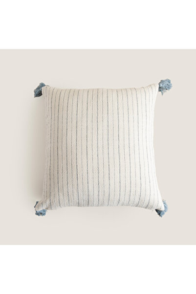 Chakra Line Decorative Pillow Natural/Light Blue