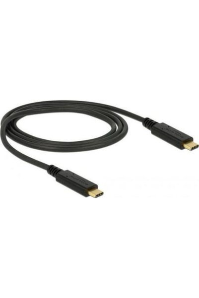 DELOCK Καλώδιο USB 3.2 Gen2 USB-C Αρσενικό σε USB-C Αρσενικό 10Gbps 1 μ. Μαύρ...