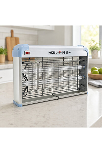 MODALITE Aparat electric anti-insecte 40 W, 2 tuburi, grilă metalică și tavă, argintiu și bleu