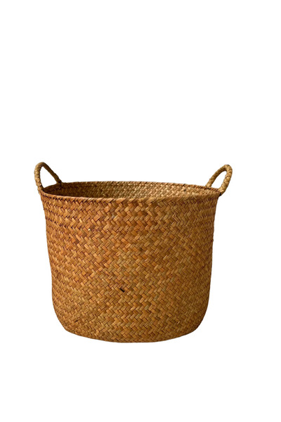 BitkiKapında Hasır Saksı (Phuket-El Yapımı) ( 24 cm çap - 21 cm boy )