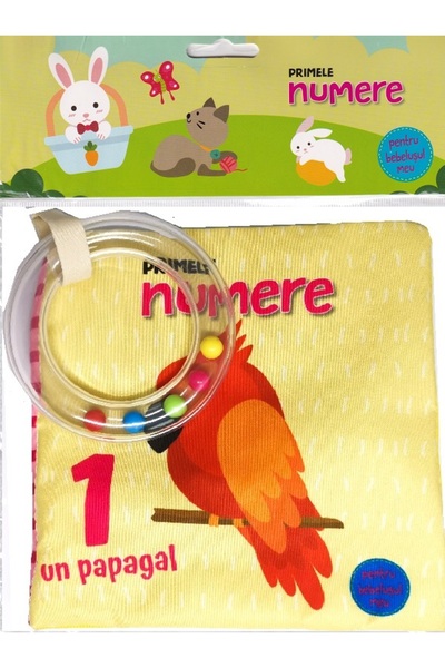 Flamingo Primele numere pentru bebelusul meu. Carte din material textil si ju...
