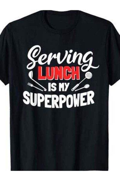 25W تي شيرت لموظفي الكافيتريا من Erpower Lunch Lady Food Service Crew