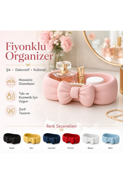 MYE TEKNOLOJİ Bowknot Cosmetic Organizer Jewelry Perfume Makeup Organizer Des...