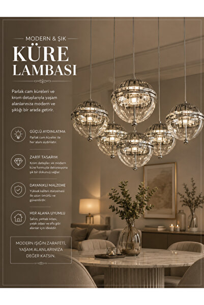 Bedir Home Led Avize Lamba Ledli Salon Mutfak Oda Hol Ledli Avize