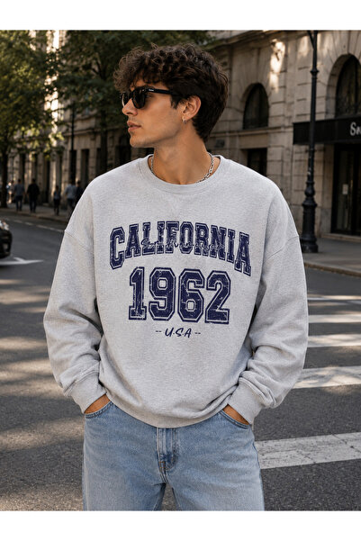 ZAVIXO سويت شيرت كاجوال للجنسين مطبوع عليه California 1962 USA ذو رقبة دائرية...