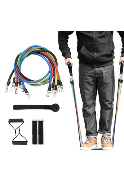 Generic Sistem de antrenament fitness cu corzi extensibile, multiple mânere, ...