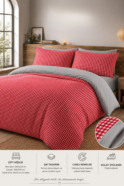 Loyal Home Pötikare Double Cotton Duvet Cover Set |   4 Pieces |   Set with S...