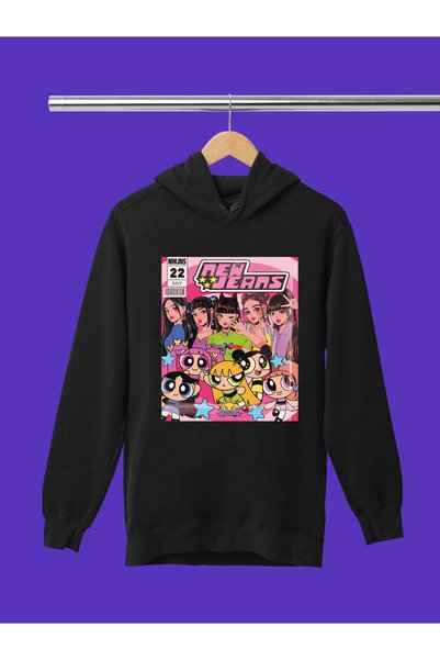 MAGORS New Jeans K-Pop Printed 3 Yarn Quality Soft Texture Hooded Children's ...