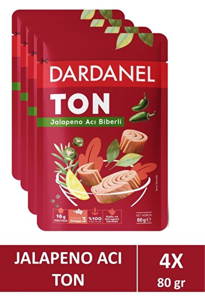 Dardanel Ayçiçek Yağlı Jalepeno Biberli Ton Balığı Poşet 80 gr x 4 Adet