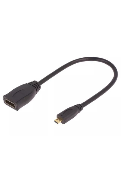 Qoltec Cablu HDMI 1.4 mamă-tată micro HDMI 0.2m negru 50399