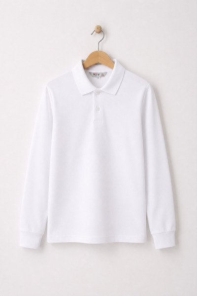 Çelix Kids Boys' Polo Collar Long Sleeve School T-Shirt - Cotton Breathable F...