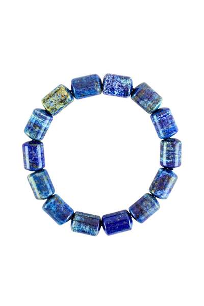 Zeynep Büyükbay Lapis Lazuli Natural Stone Bracelet (10mm Pipe Cut)