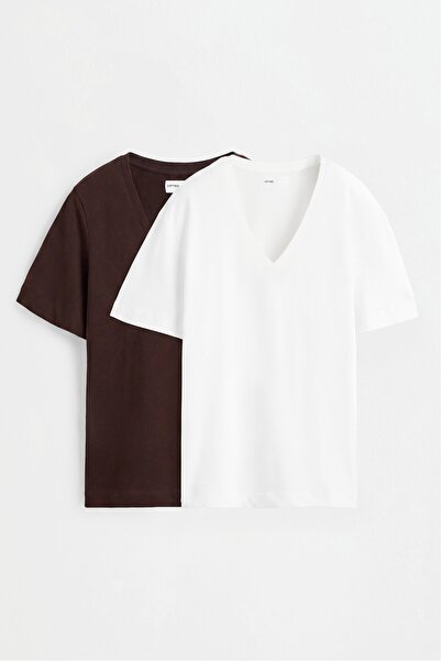 LEFTIES 2'li V yaka t-shirt paketi