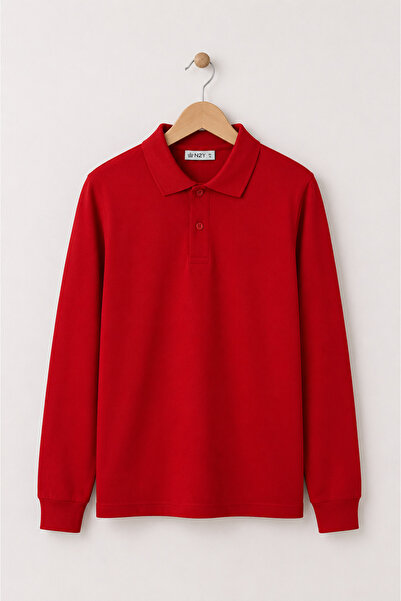 Çelix Kids Boys' Polo Collar Long Sleeve School T-Shirt - Cotton Breathable F...