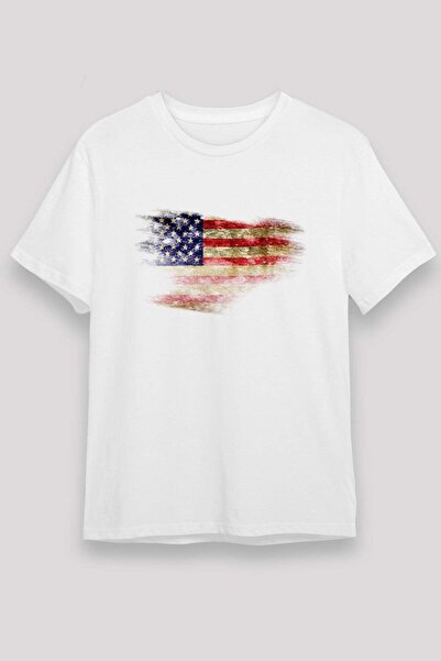 Darkhane Usa Flag Brushstroke Printed T-Shirt