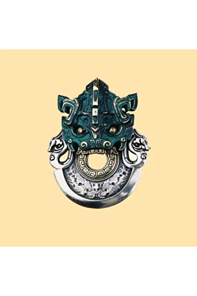 Generic Brand Vintage Two‑Tone Carved Animal‑Face Pendant Necklace, Oriental ...