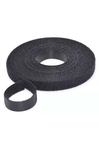 Velcro textile hook and loop tape 1cm x 5m black