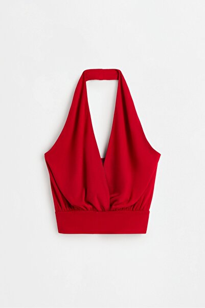 LEFTIES Drapeli halter yaka top