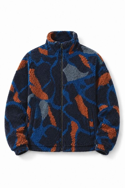 GHASSY CO . Erkek Alaska Regular Peluş Sherpa Kışlık Tam Fermuarlı Polar Swea...