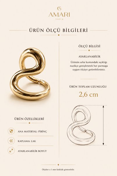 Amari Wavy S Design Adjustable Ring