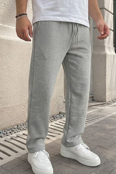 INFLUYENTE Men's Baggy Cut 3-Thread Winter Sweatpants with Fleece Inside, Wid...