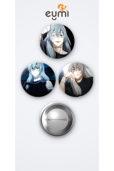 Eymi Design Jujutsu Kaisen Mahito 3'lü Metal Rozet Seti 58mm İğneli Buton Çan...
