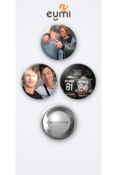 Eymi Design Heated Rivalry 3'lü Metal Rozet Seti 58mm İğneli Buton Çanta Yaka...