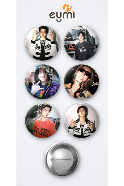 Eymi Design Lngshot Louis ve Woojin 6'lı Metal Rozet Seti 58mm İğneli Buton Ç...