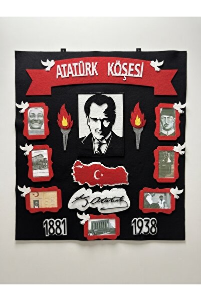 damlakidsmoda Atatürk köşesi siyah zeminli pano